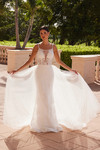 Nox Anabel C1628W Beaded Floral Sleeveless Wedding Dress