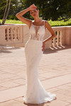 Nox Anabel C1628W Beaded Floral Sleeveless Wedding Dress