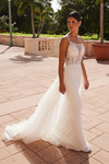 Nox Anabel C1628W Beaded Floral Sleeveless Wedding Dress