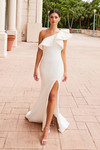 Nox Anabel E467W Ruffle Ayesmatric One Shoulder Wedding Gown