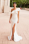 Nox Anabel E467W Ruffle Ayesmatric One Shoulder Wedding Gown