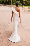 Nox Anabel E467W Ruffle Ayesmatric One Shoulder Wedding Gown