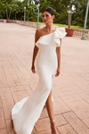Nox Anabel E467W Ruffle Ayesmatric One Shoulder Wedding Gown