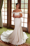Nox Anabel JW1032 Stretch Satin Off-shoulder Wedding Gown