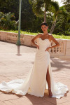 Nox Anabel JW1035 Stretch Satin Strapless Long Wedding Gown