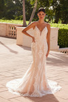 Nox Anabel H494 Laced Embellished Sleeveless Wedding Gown