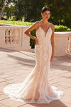 Nox Anabel H494 Laced Embellished Sleeveless Wedding Gown