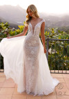 Nox Anabel JE995L Beaded V-neck Cap Sleeves Wedding Gown