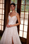 Nox Anabel JE1026L Floral Soft Tulle Sheer Wedding Dress