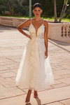 Nox Anabel JE1027 Tulle V-neckline Tea Length Wedding Dress