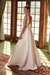 Nox Anabel E156W Plunging V-neck Sleeveless Wedding Gown