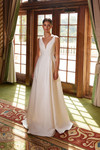 Nox Anabel E156W Plunging V-neck Sleeveless Wedding Gown