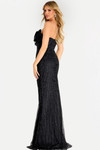 Jovani 47380 Beaded 3D Floral Strapless Fitted Evening Gown