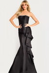 Jovani 45586 Satin Ruffle Strapless Mermaid Evening Gown