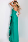 Jovani 44473 Mikado Cascading Ruffle Halter Neck Long Gown
