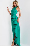 Jovani 44473 Mikado Cascading Ruffle Halter Neck Long Gown