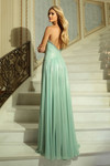 Jovani 48061 Chiffon Metallic Shine V-Neck Strapless Gown