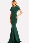 Jovani 45477 Beaded Round Neck Short Sleeve Evening Gown