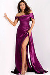 Jovani 44322 Shimmering Satin Off-Shoulder Evening Dress