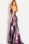 Jovani 48186 Jacquard Floral Brocade Strapless Evening Gown
