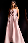 Jovani 45672 Satin Sweetheart Neck Strapless Long Ball Gown