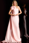 Jovani 48677 Satin One-Shoulder Draped Shoulder Cape Gown
