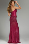 Jovani 43007 Beaded Strapless Ruched High Slit Evening Gown