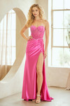 Amelia Couture CC1200 High-Shine Satin Strapless Prom Gown