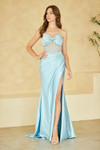 Amelia Couture CC1200 High-Shine Satin Strapless Prom Gown