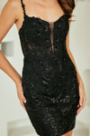 Amelia Couture JQ1100S Sequined Beaded Lace Short Dress