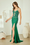 Amelia Couture 3103 Midriff Cutouts Rhinestoned Prom Gown