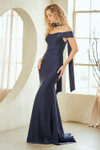 Amelia Couture 3101 Off Shoulder Sleeve Fitted Prom Dress