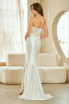 Amelia Couture 9077 Luxurious Satin Strapless Bridal Gown