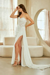 Amelia Couture 2076 Satin Sheer Lace Strapless Bridal Gown
