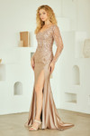 Amelia Couture JQ1102 V-Neckline Illusion Long Sleeves Gown