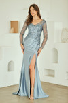 Amelia Couture JQ1102 V-Neckline Illusion Long Sleeves Gown