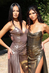 Jovani 44108 Metallic Jersey Spaghetti Strap Sleeveless Gown