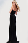 Jovani 45665 Velvet Double Bow Cutout Strapless Fitted Gown