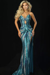 Jovani 49296 Sequined Mesh Sweetheart Neck Strapless Gown