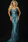 Jovani 49296 Sequined Mesh Sweetheart Neck Strapless Gown