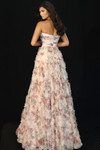 Jovani 46783 Floral Printed Layered Ruffles Strapless Gown