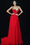 Jovani 49422 Chiffon Sweetheart Neck Strapless Prom Dress