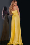 Jovani 42971 Satin Spaghetti Straps Sleeveless Pleated Gown