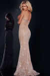 Jovani 42229 Sheer Beaded Embellished Spaghetti Straps Gown