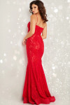 Jovani 07499 Embellished Lace Beaded Sweetheart Neck Gown