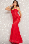 Jovani 07499 Embellished Lace Beaded Sweetheart Neck Gown