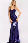 Jovani 45710 Metallic Stretch Sweetheart Sleeveless Gown
