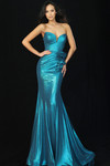 Jovani 44364 Metallic Stretch Satin Strapless Prom Dress