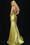Jovani 44429 Stretch Sequined Plunging V-Neck Prom Dress