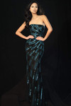 Jovani 48561 Beaded Mesh Strapless Sequin Pattern Prom Dress